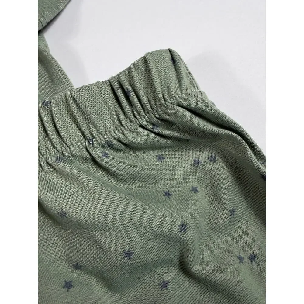 Gap Kids Hello Weekend Star Pajama Top Shorts Set Green Size 14
